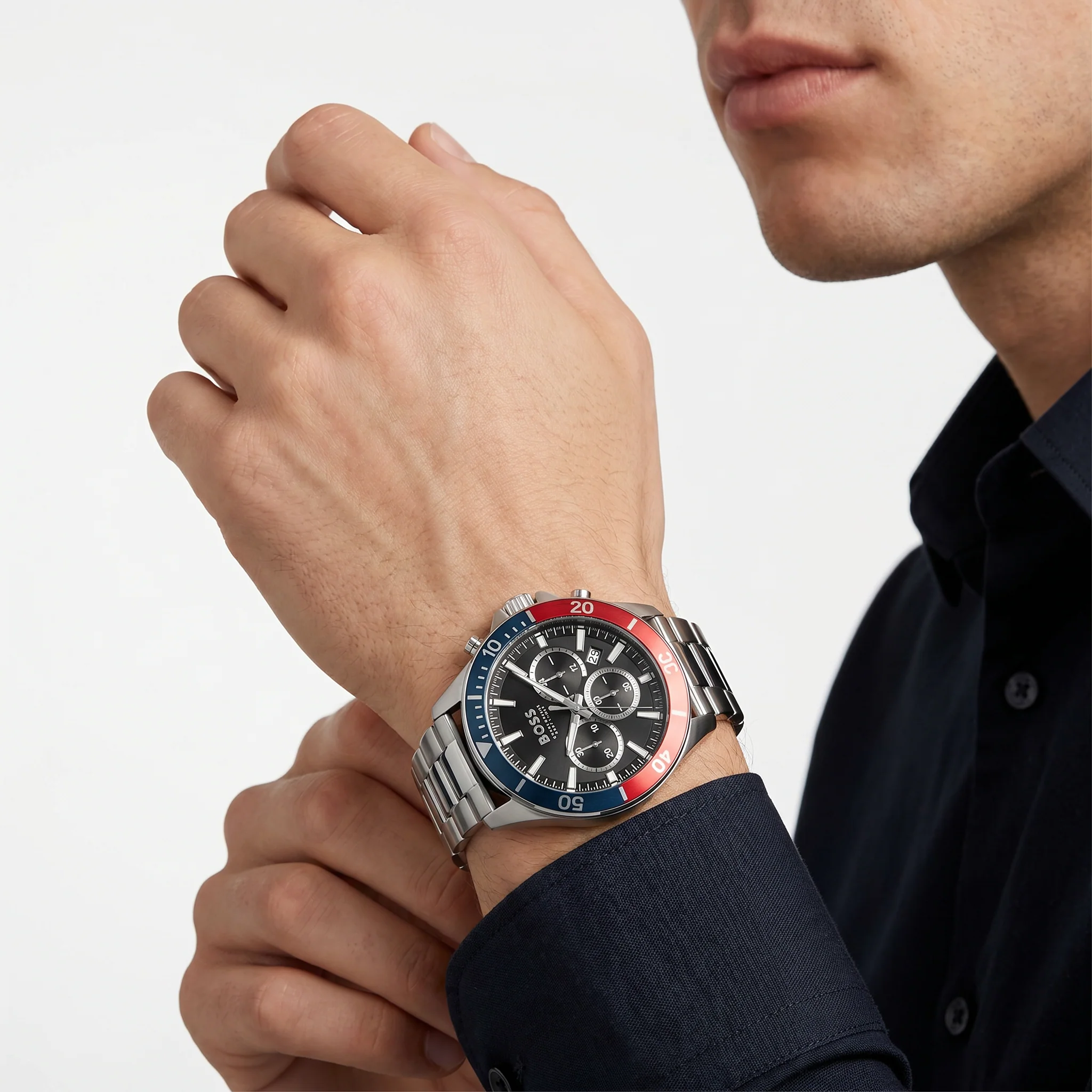 Toper Men Black Quartz/Chronograph Watch - Image 2