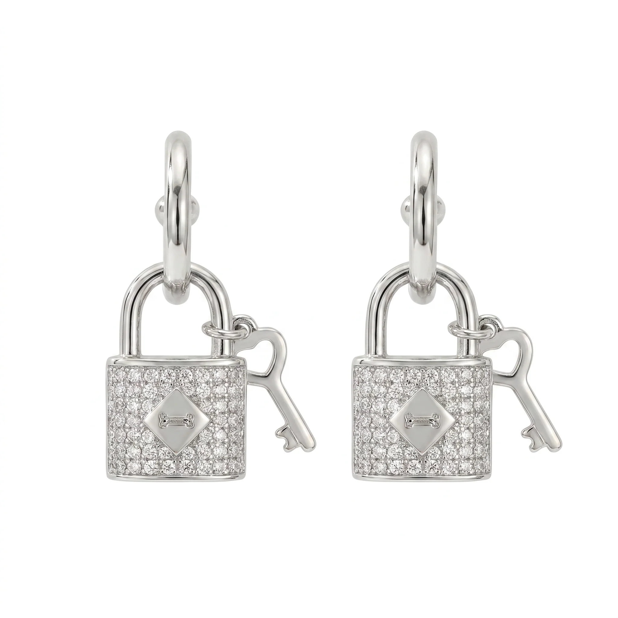 Women Slim Round White Earring - Image 2