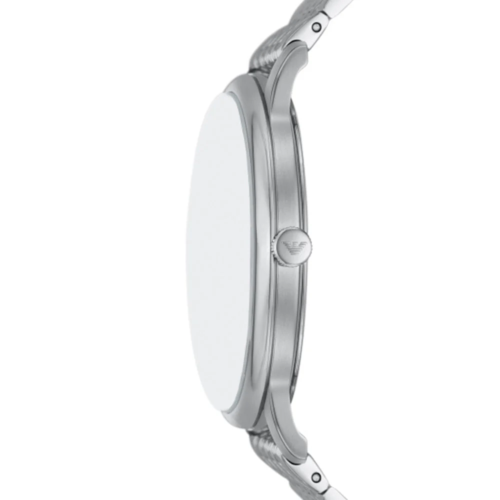 Men Minimalist Silver 42mm Watch - Image 3