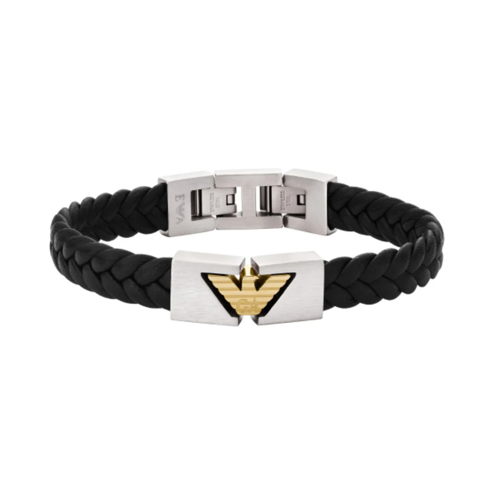 Men Eagle Logo Black Bracelet - Image 2