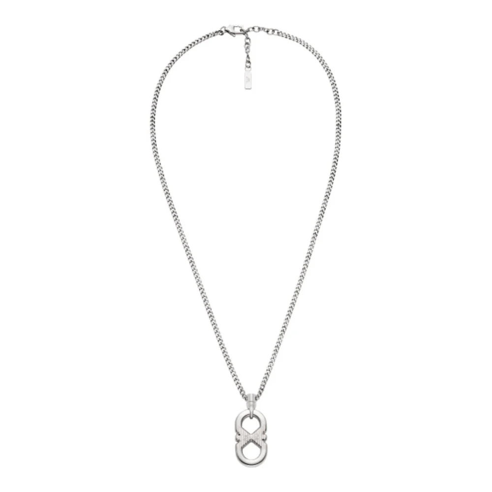 Men Eagle Logo Silver Necklace - Image 2