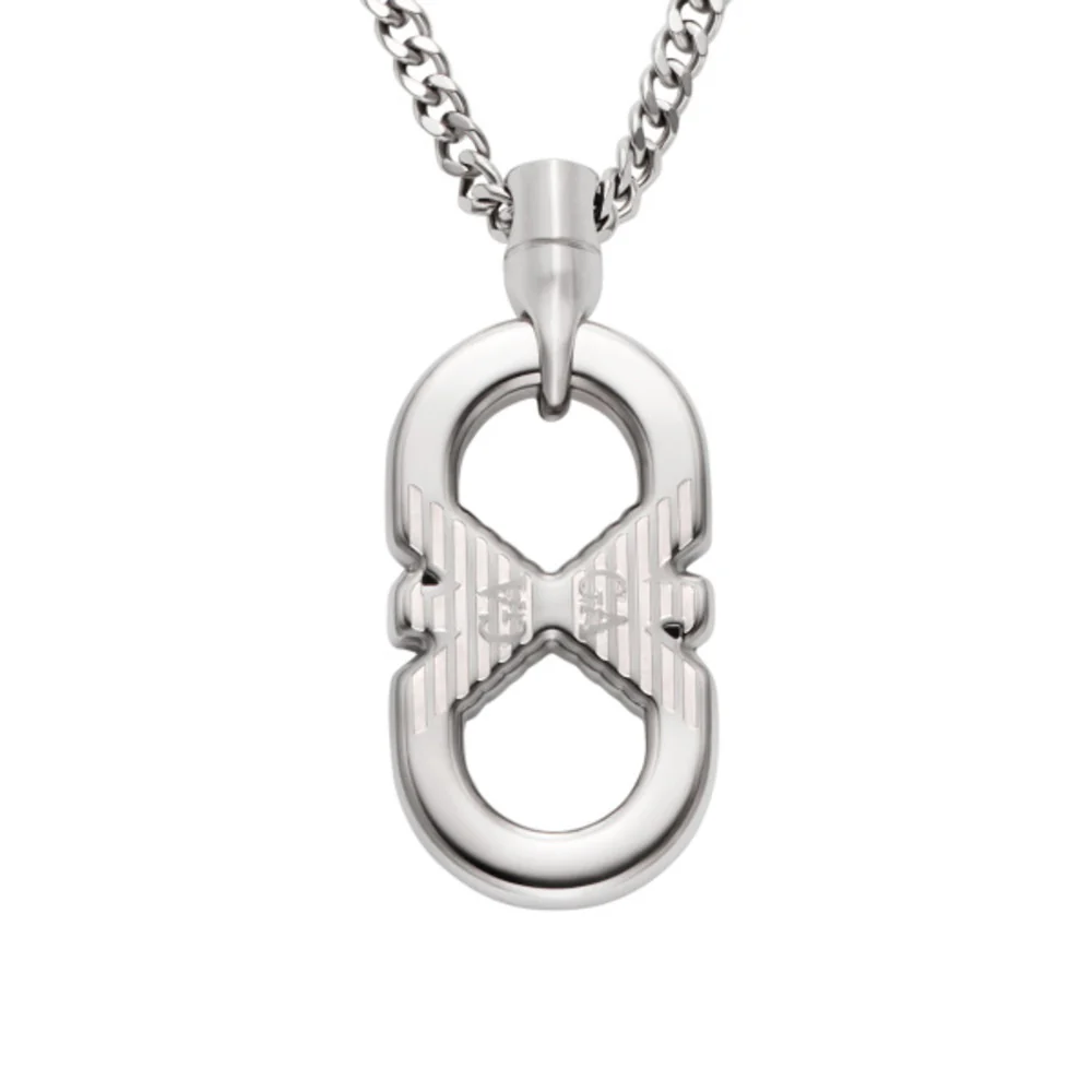 Men Eagle Logo Silver Necklace - Image 3