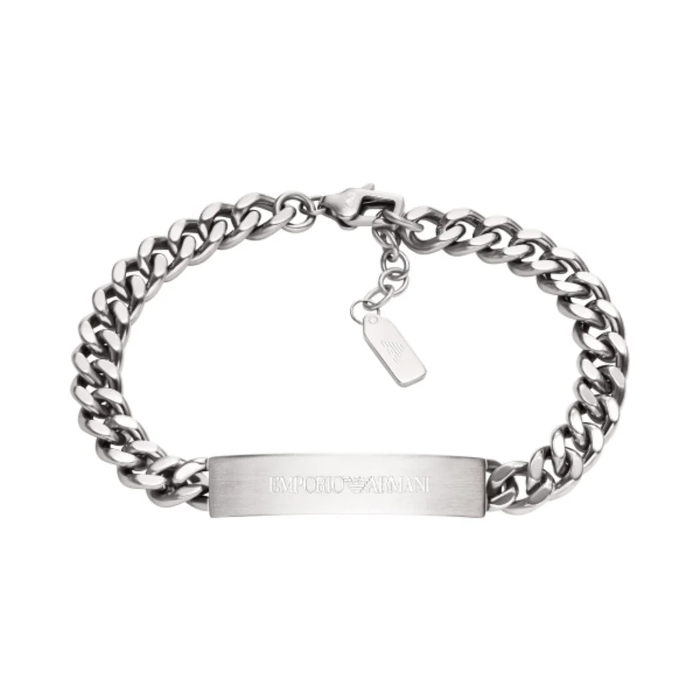 Men Eagle Logo Silver Bracelet - Image 2