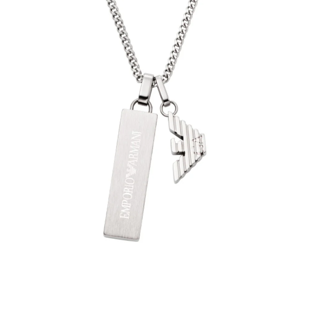 Men Eagle Logo Silver Necklace - Image 3