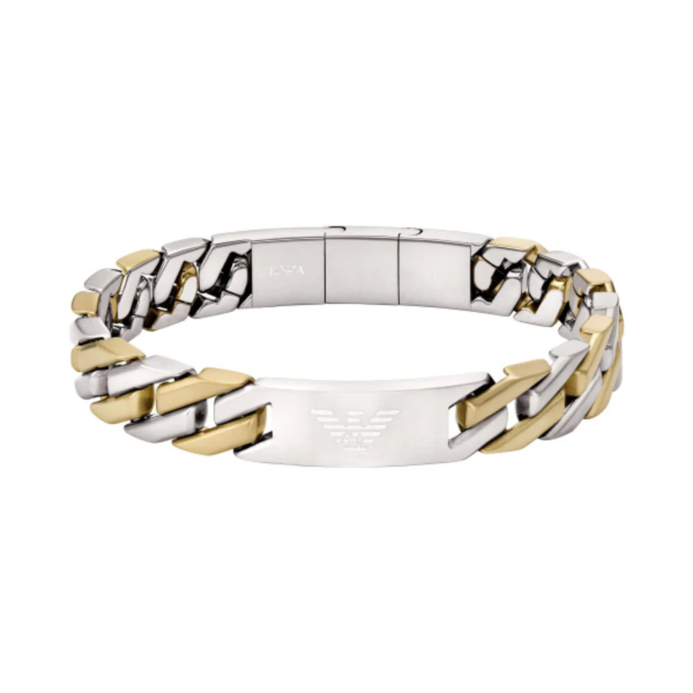 Men Eagle Logo Silver Bracelet - Image 2