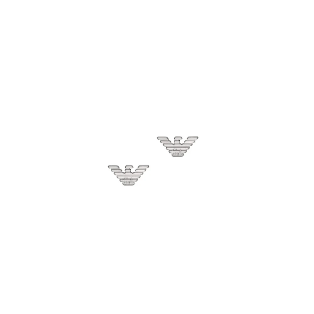 Men Eagle Logo Silver Earring - Image 3