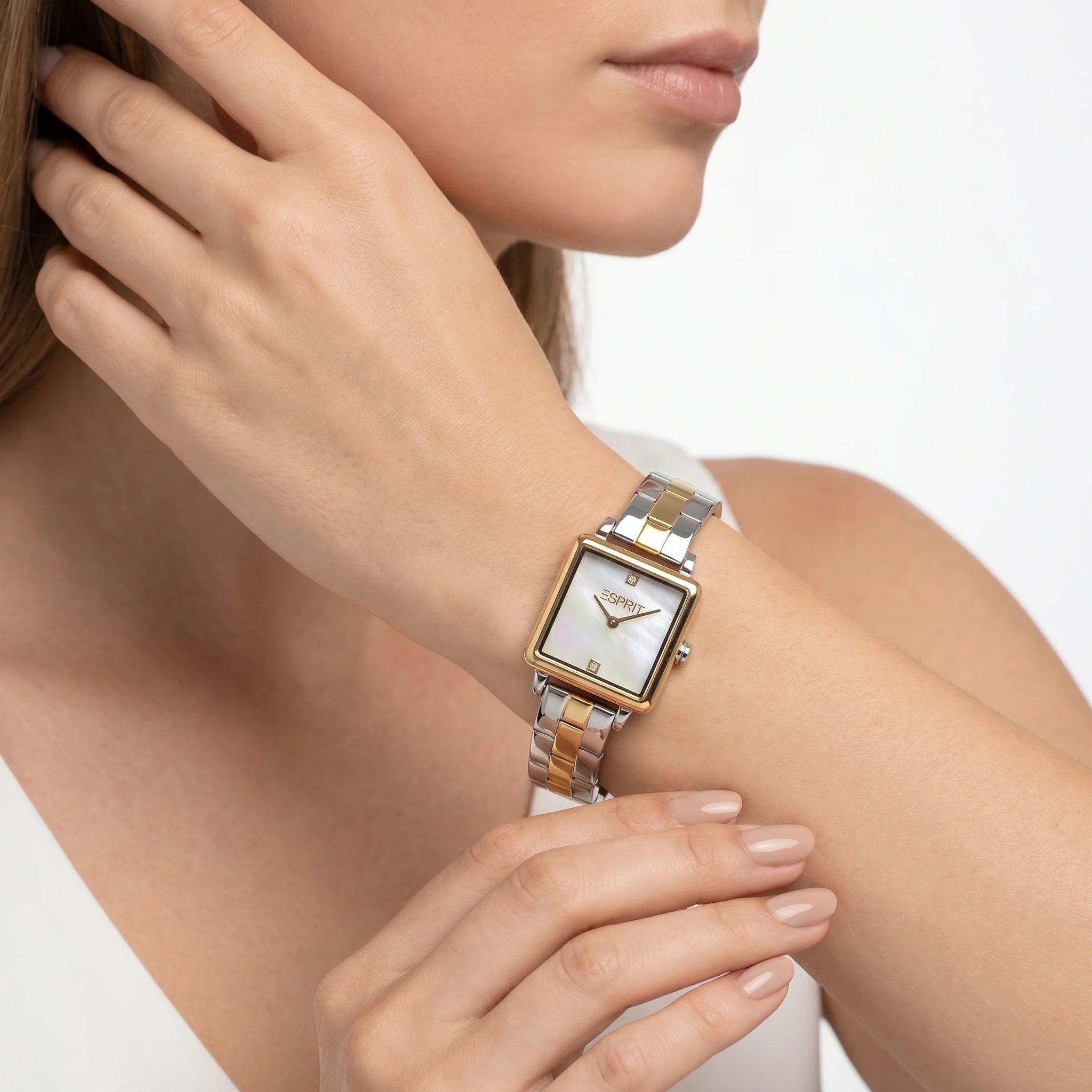 Women Square Two Tone Watch - Image 2