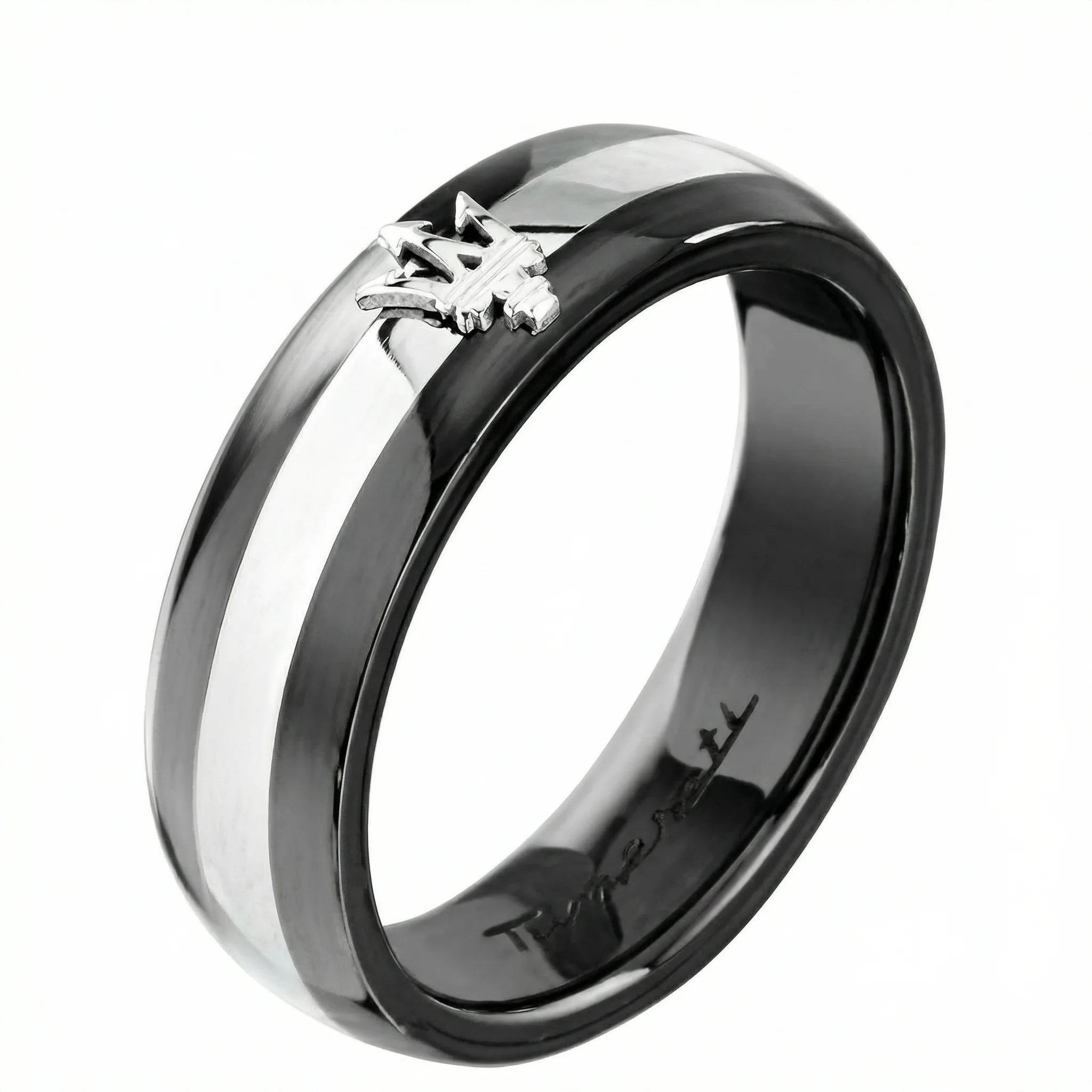 Men Silver/Black Ring