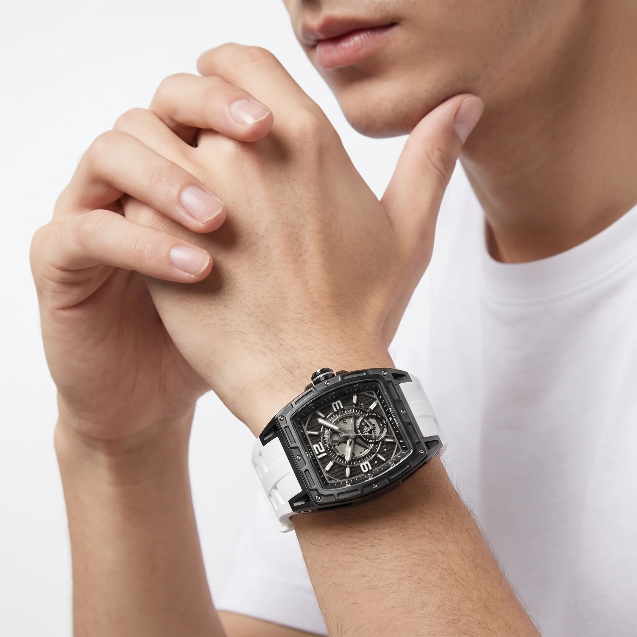 Men Belluno White Watch - Image 2