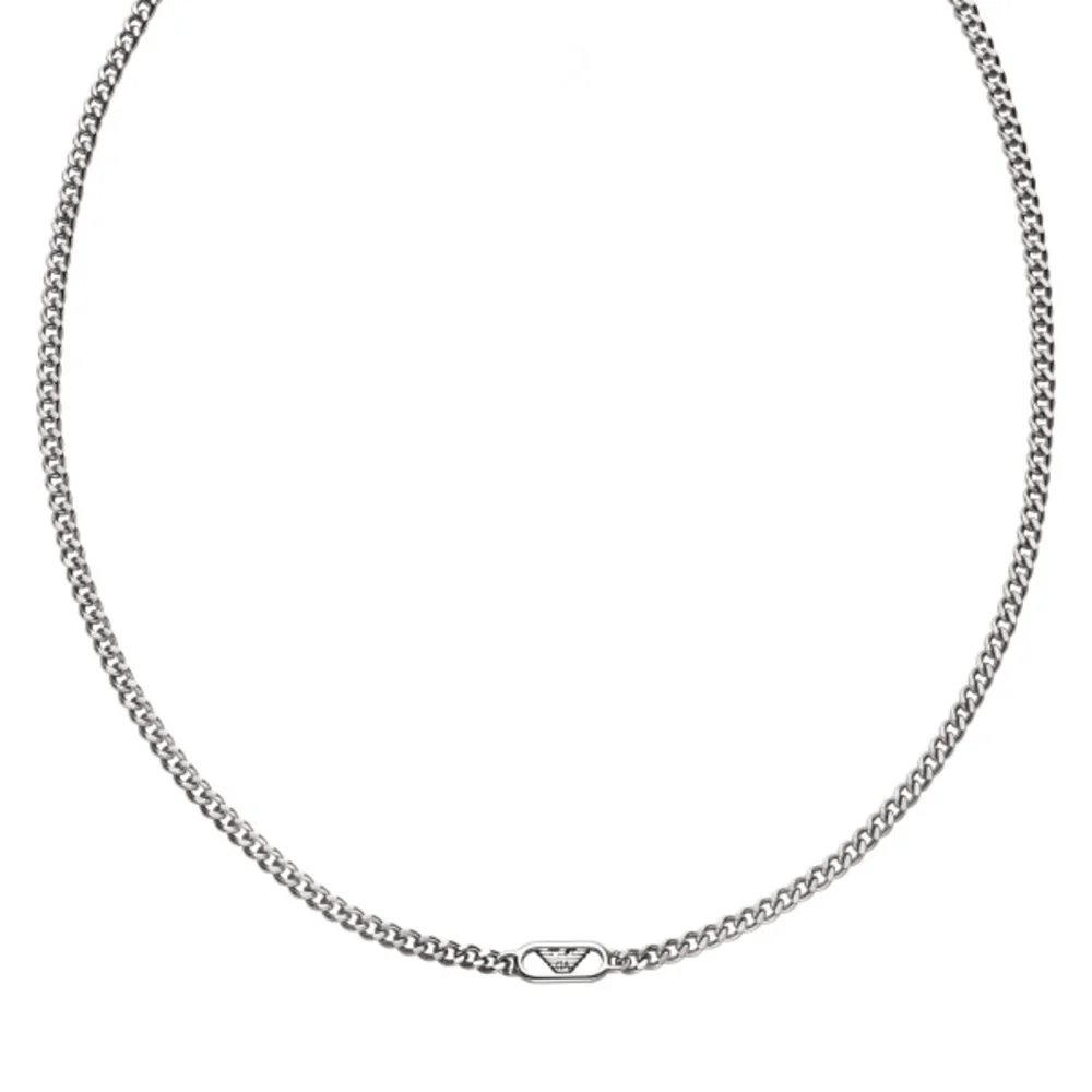 Men Eagle Logo Silver Necklace - Image 2
