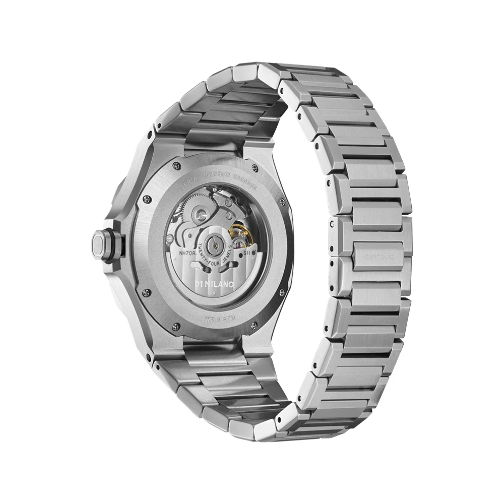 Men Skeleton Silver Watch - Image 5