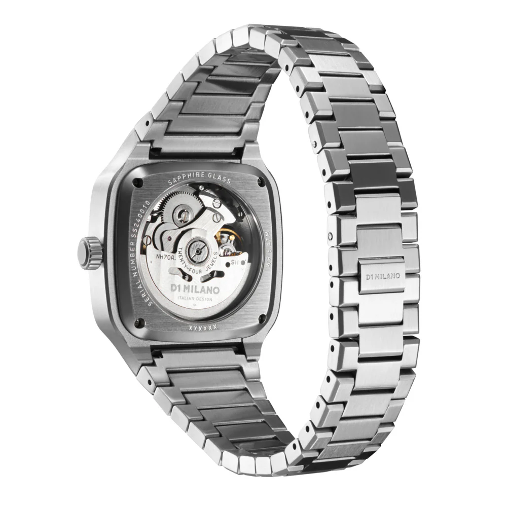 Men Square Skeleton Silver Watch - Image 5