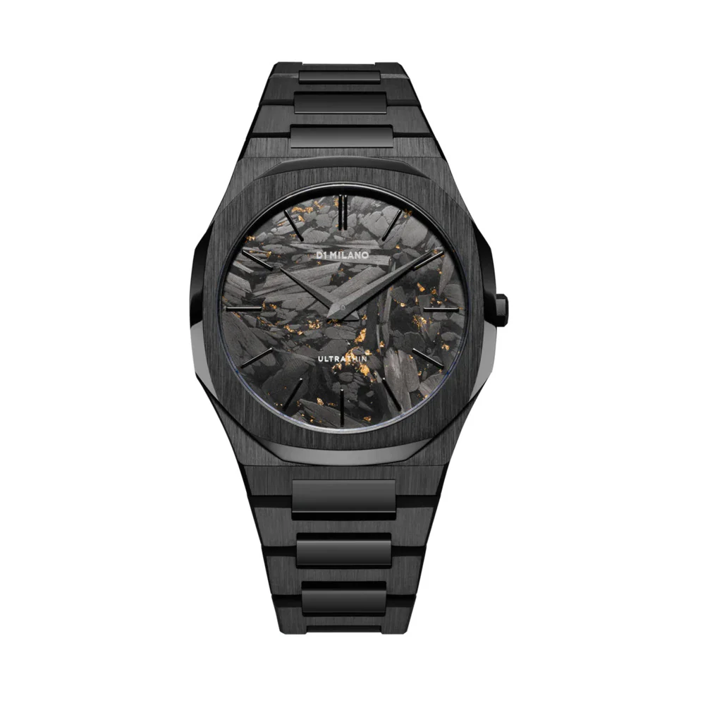 Men Ultra Thin Black Watch