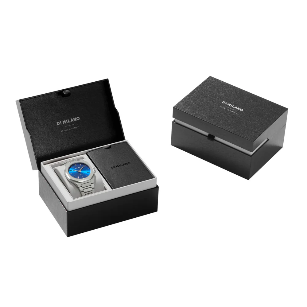 Men Ultra Thin Blue Watch - Image 6
