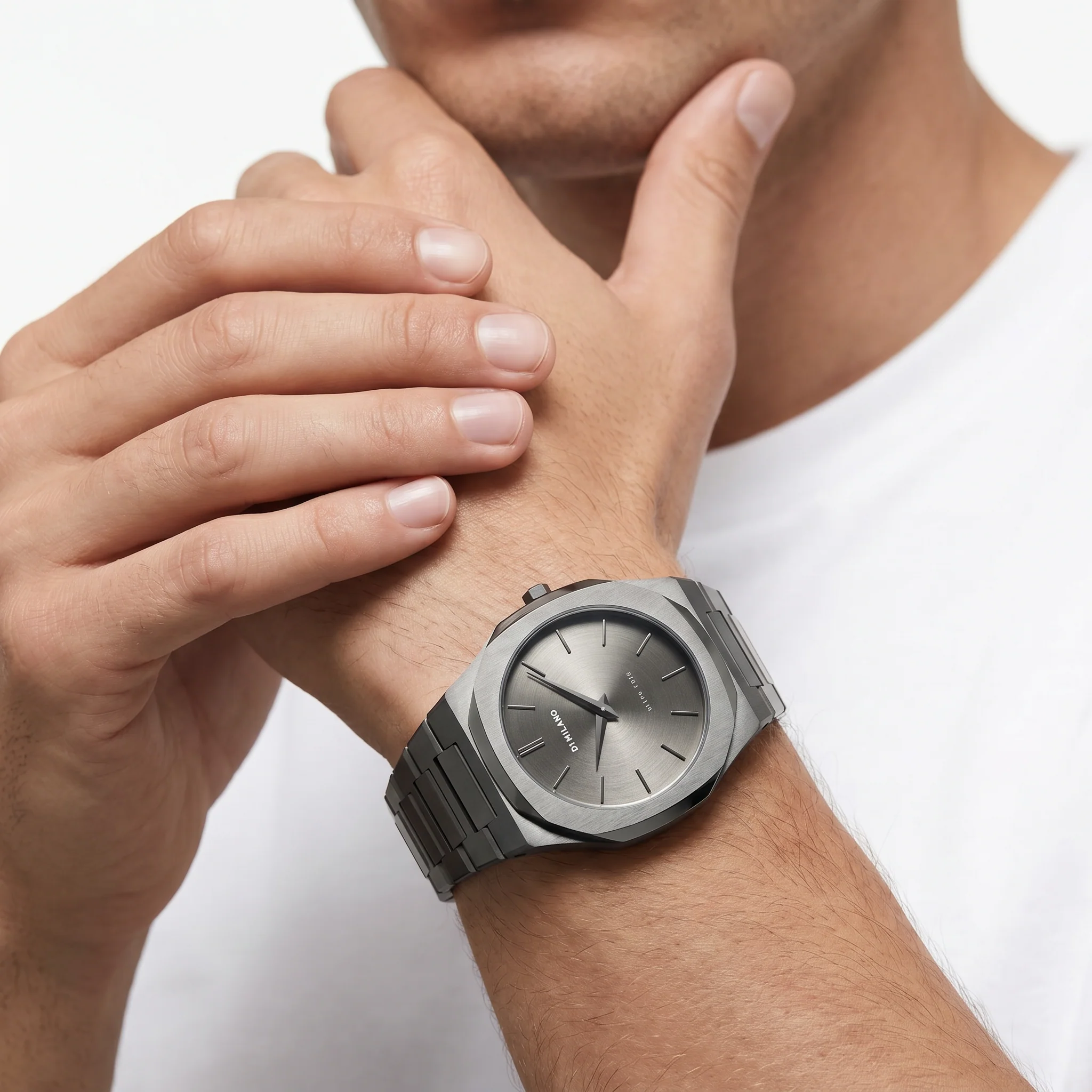 Men Ultra Thin Grey Watch - Image 2