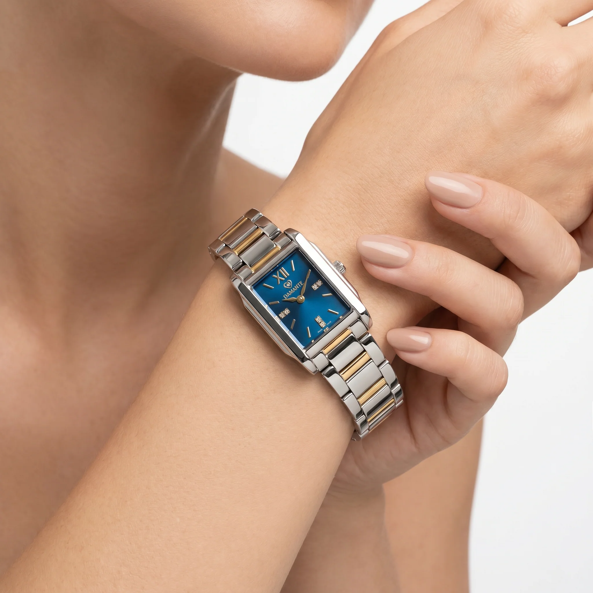 Women Square Two Tone Watch - Image 2