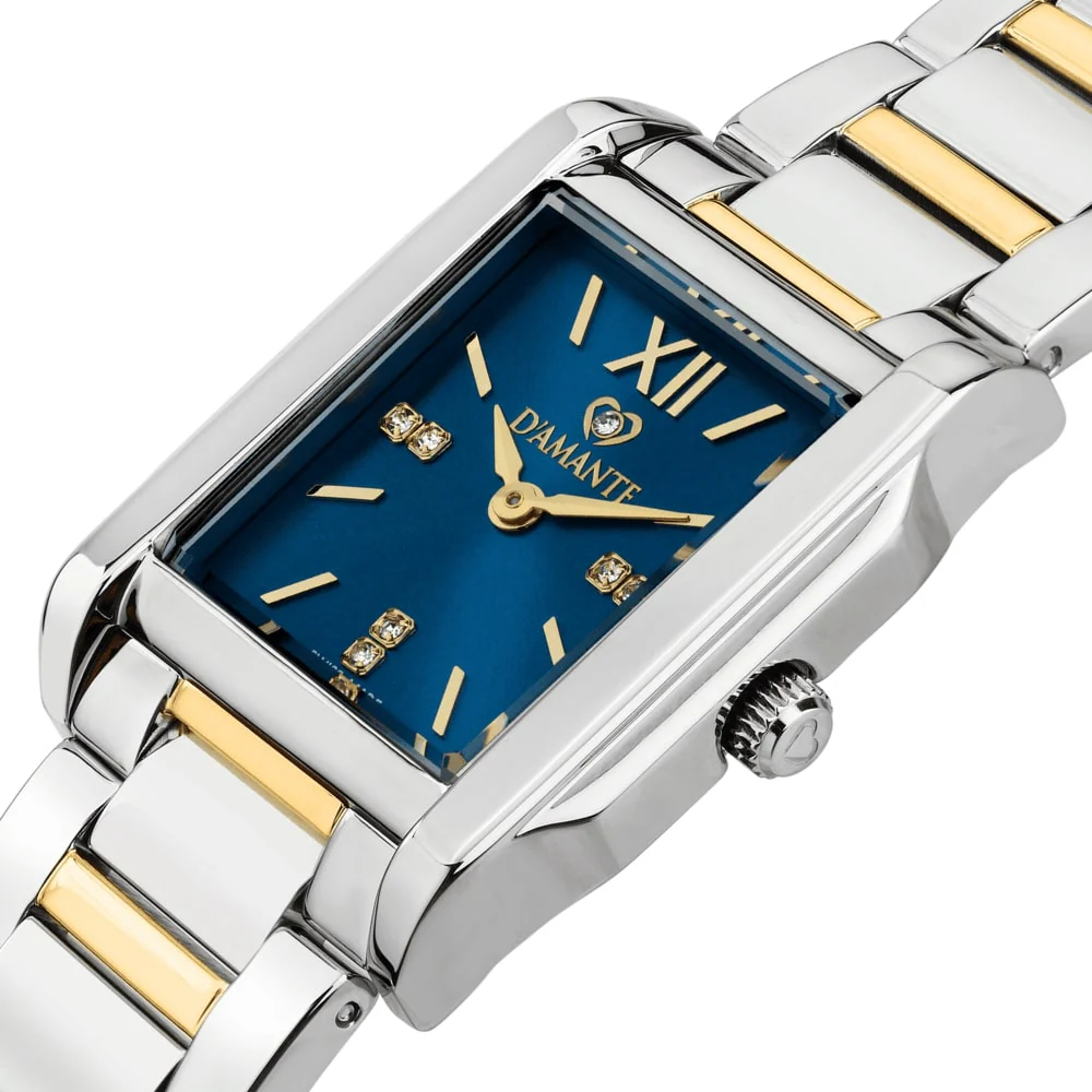 Women Square Two Tone Watch - Image 4
