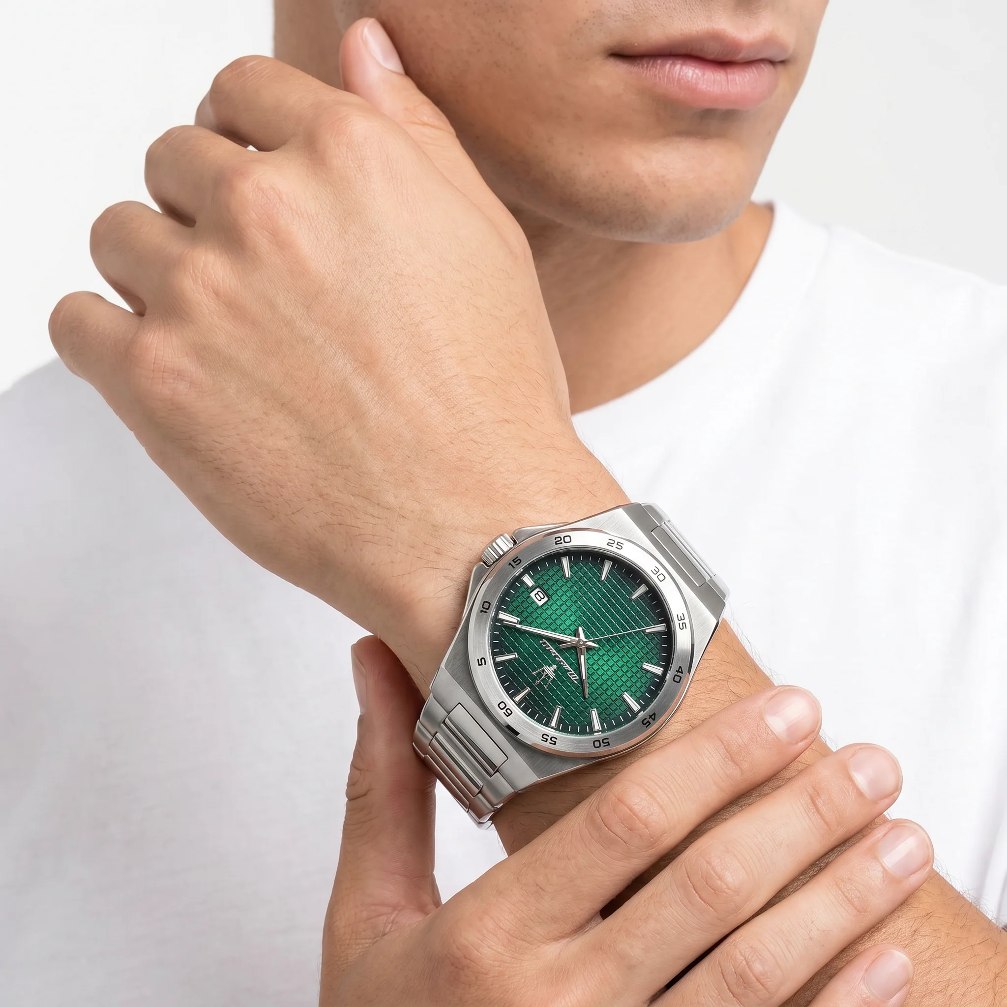 Men Velocita Slim Green Watch - Image 2