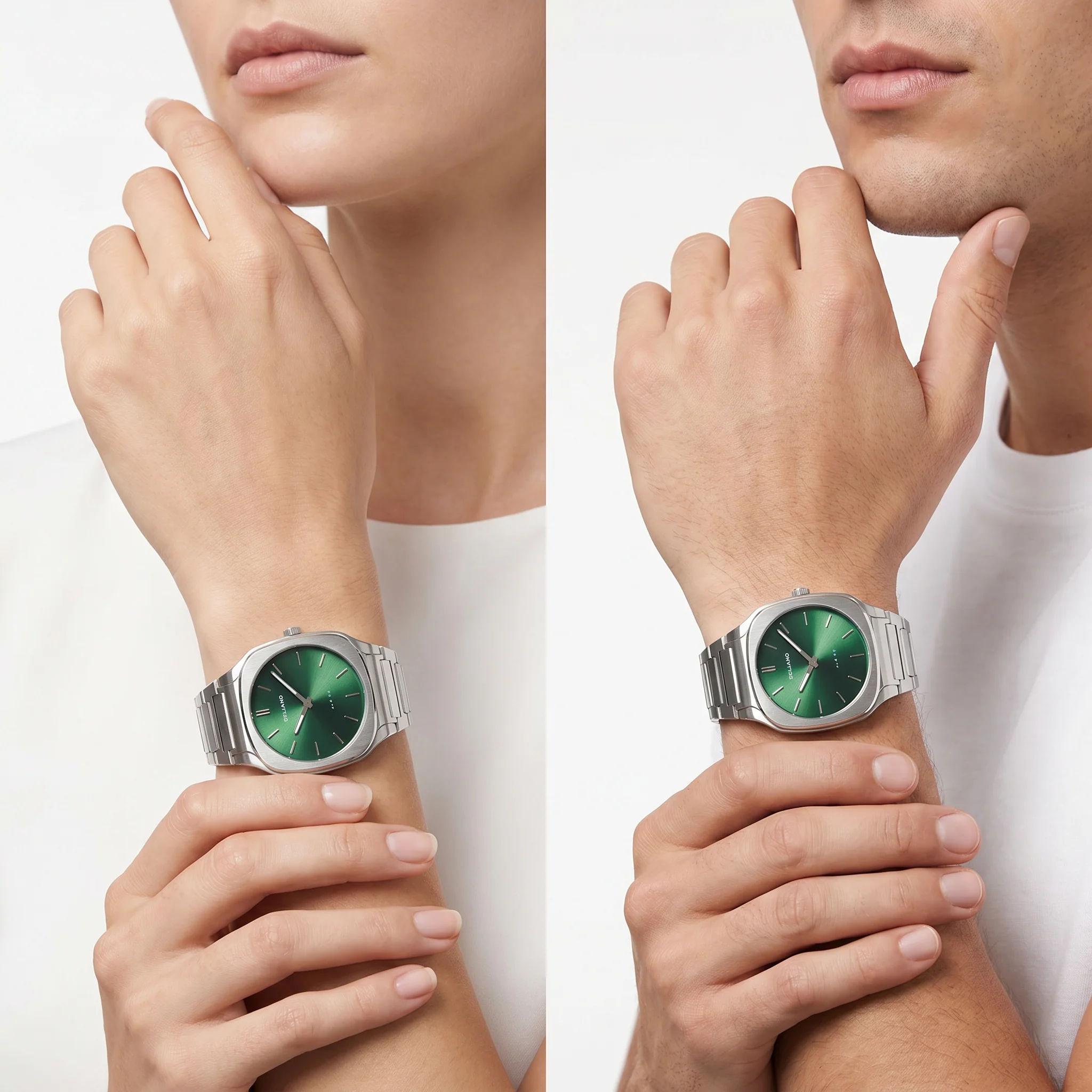 Unisex Square Silver Watch - Image 2