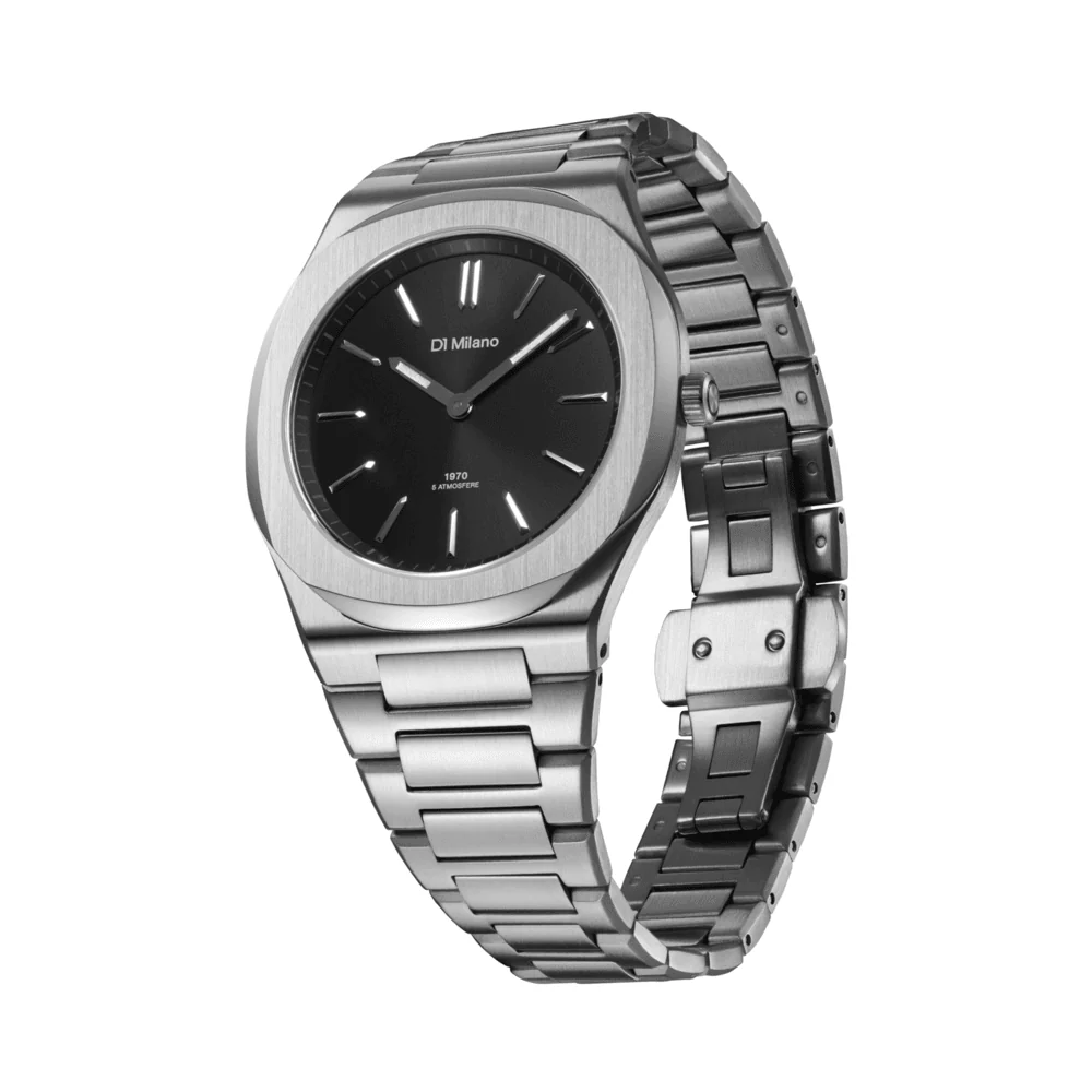 Unisex Groovy Black Silver Watch - Image 3