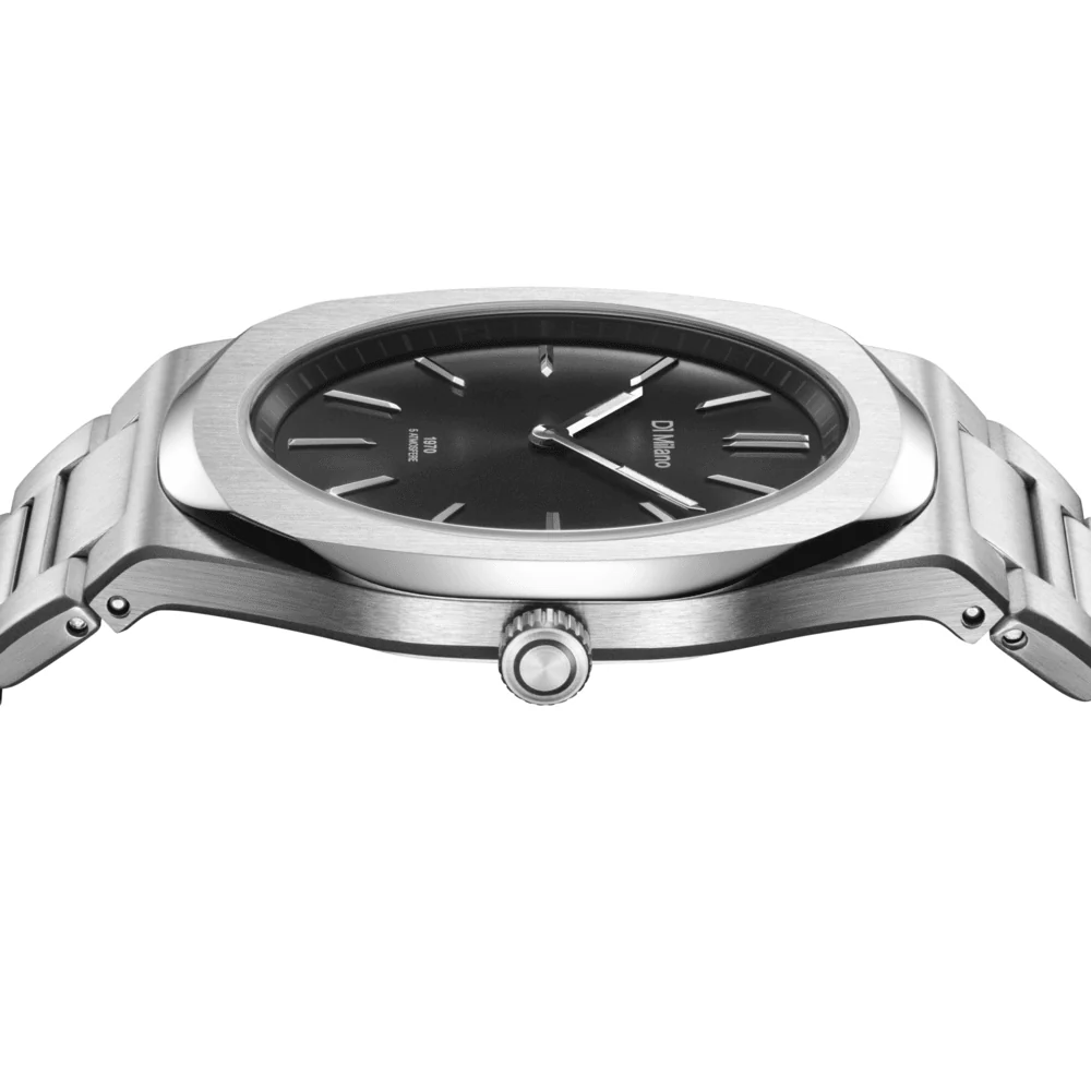 Unisex Groovy Black Silver Watch - Image 4
