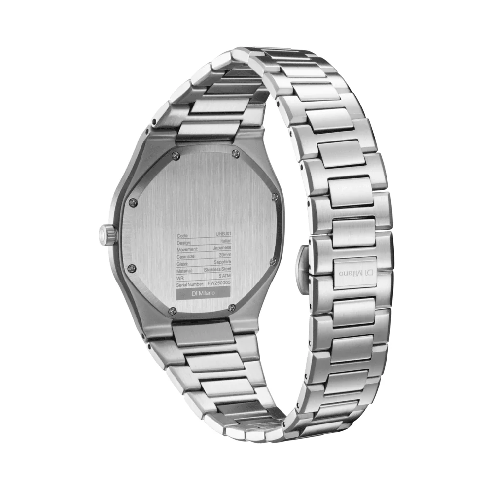 Unisex Groovy Black Silver Watch - Image 5