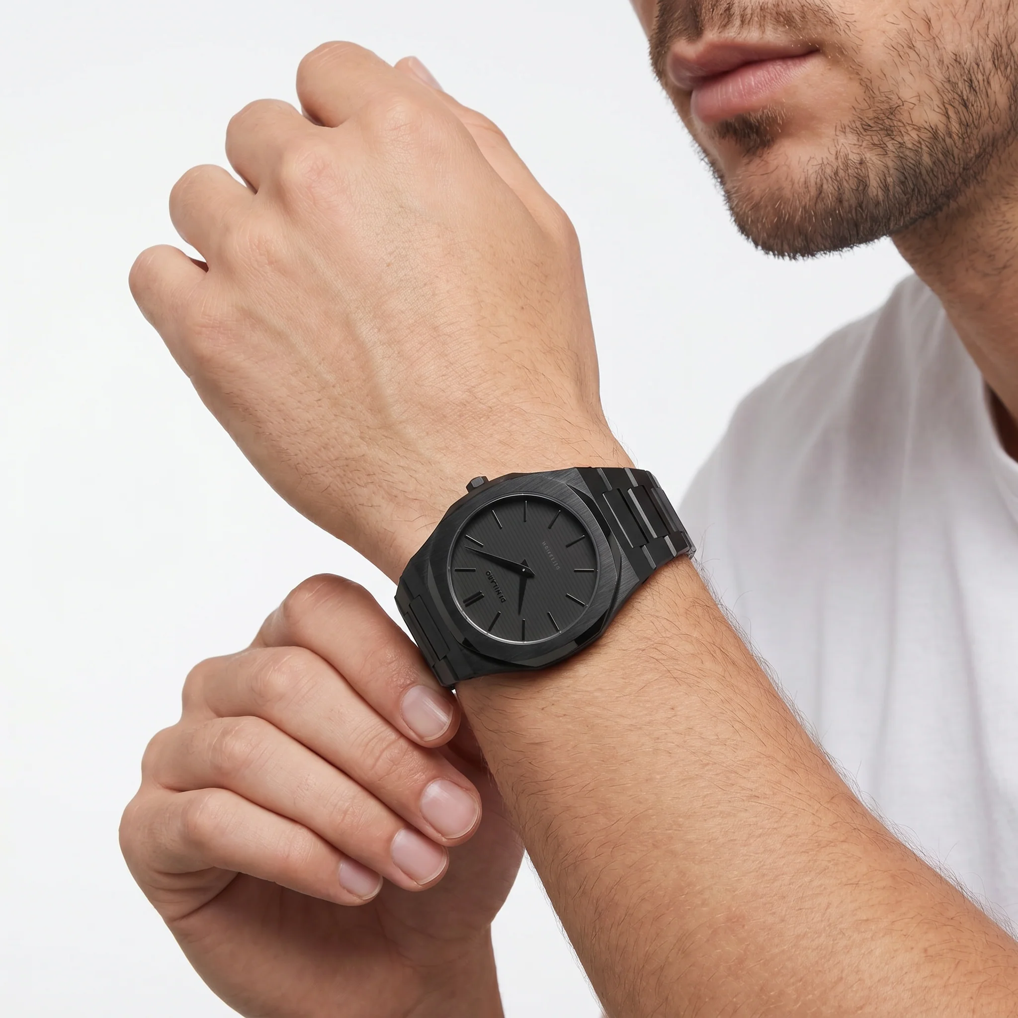 Men Ultra Thin Black Watch - Image 2
