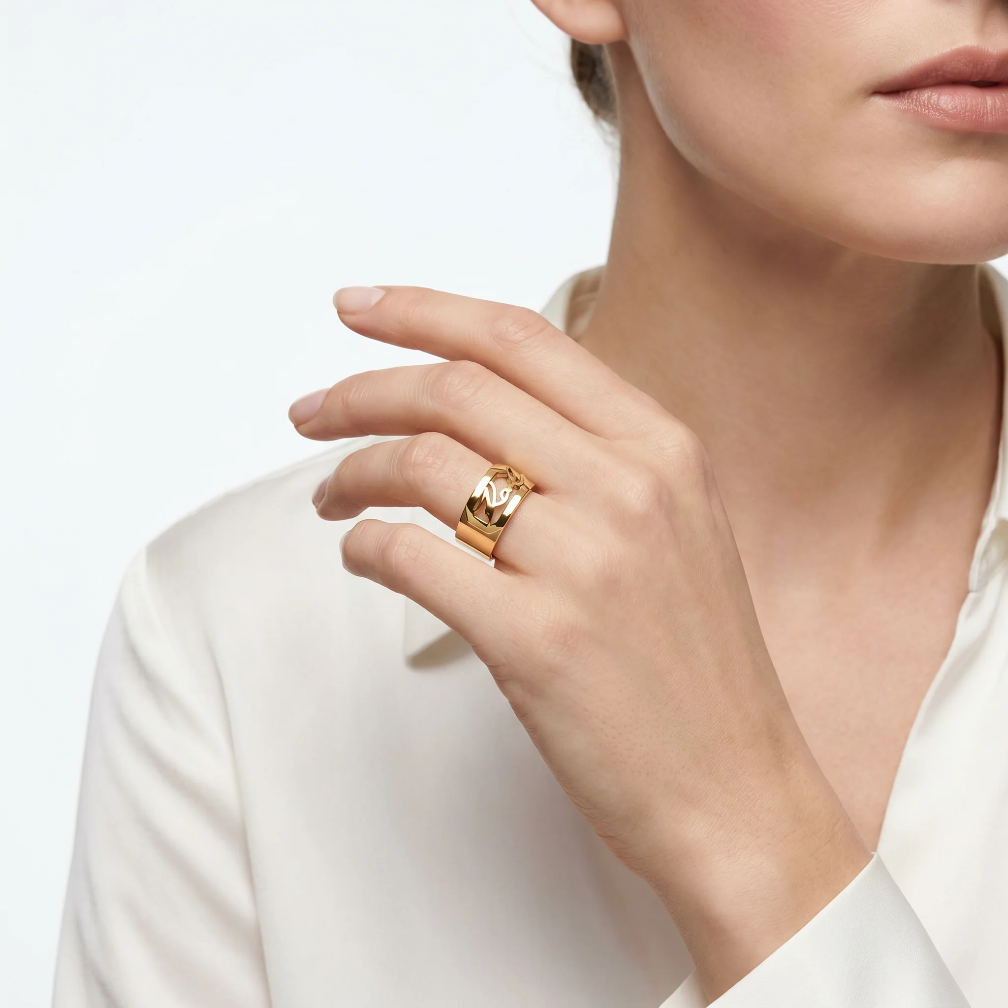 Women Crystals Gold Ring