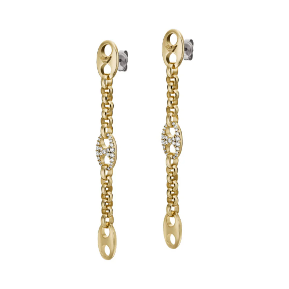 Women Eagle Logo Gold Earrings - Image 3