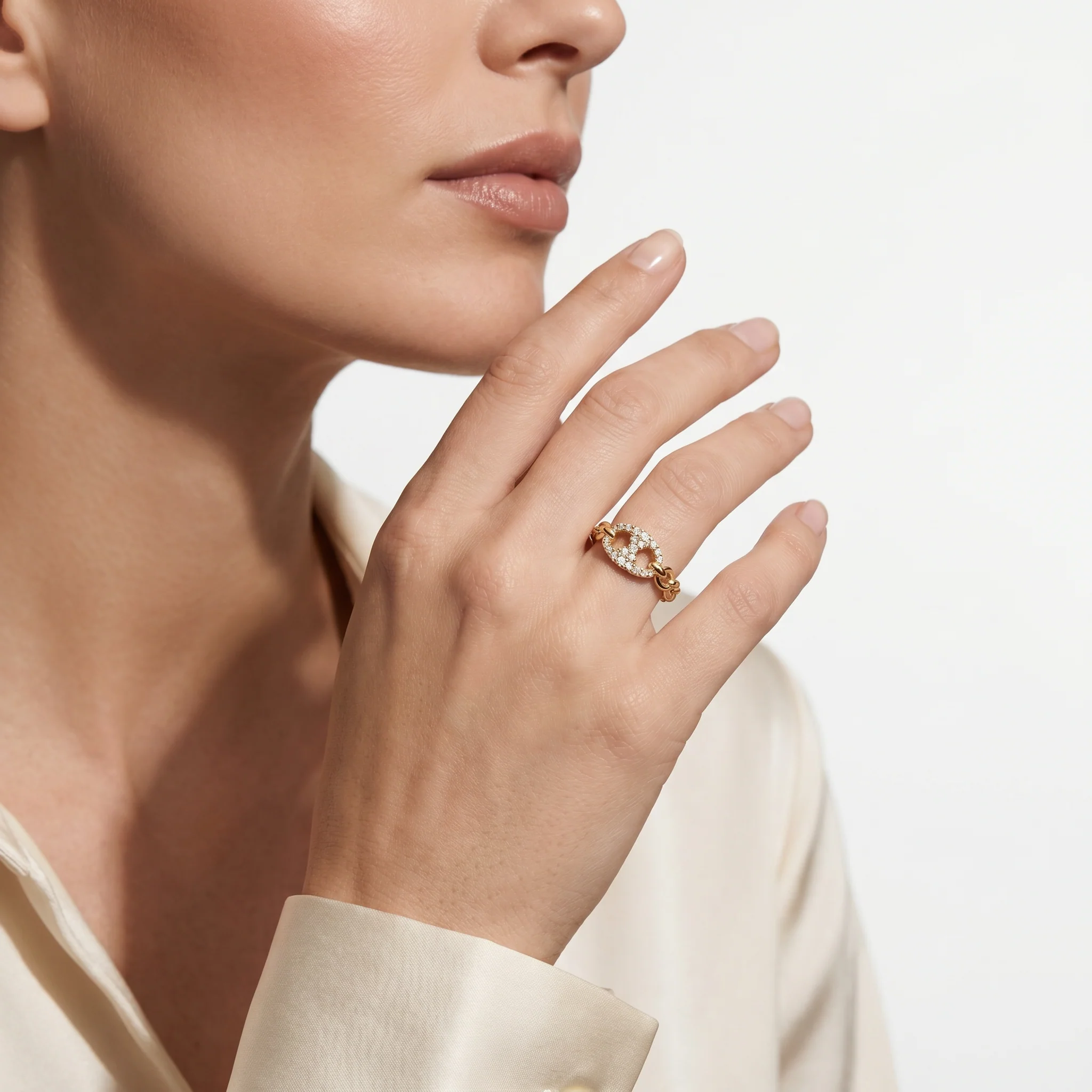 Women Eagle Logo Gold Ring