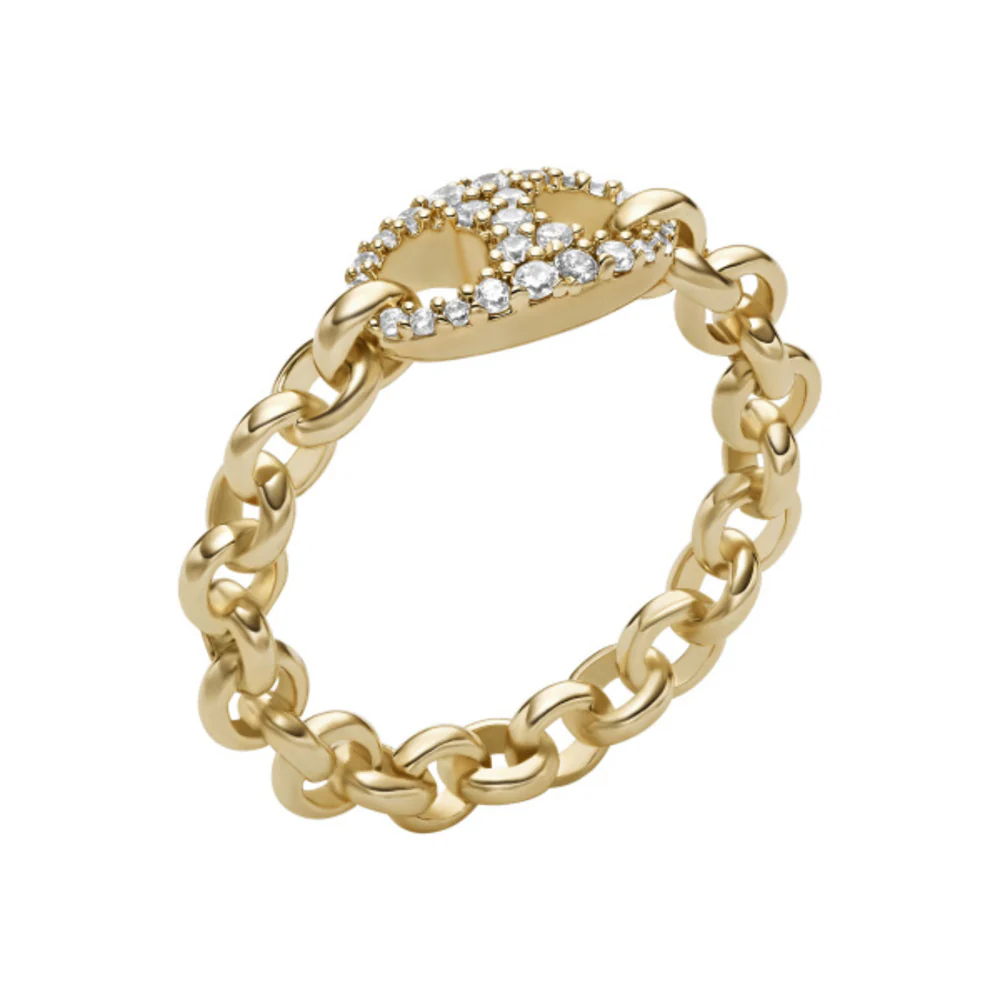 Women Eagle Logo Gold Ring - Image 2