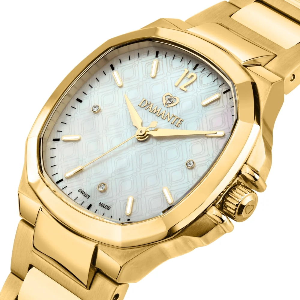 Women Faceted Gold Watch - Image 4