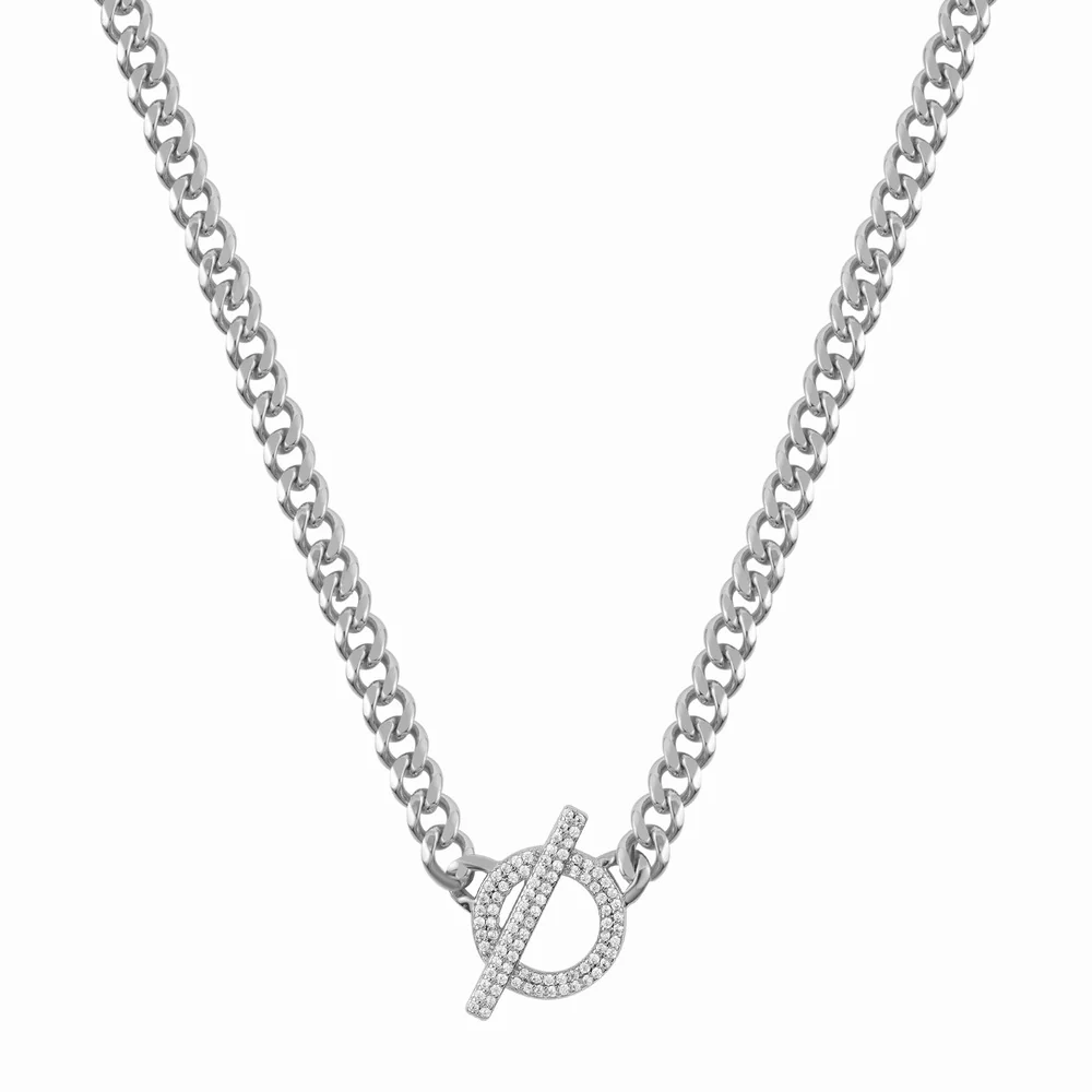 Women Orietta O Crossed White Necklace - Image 3