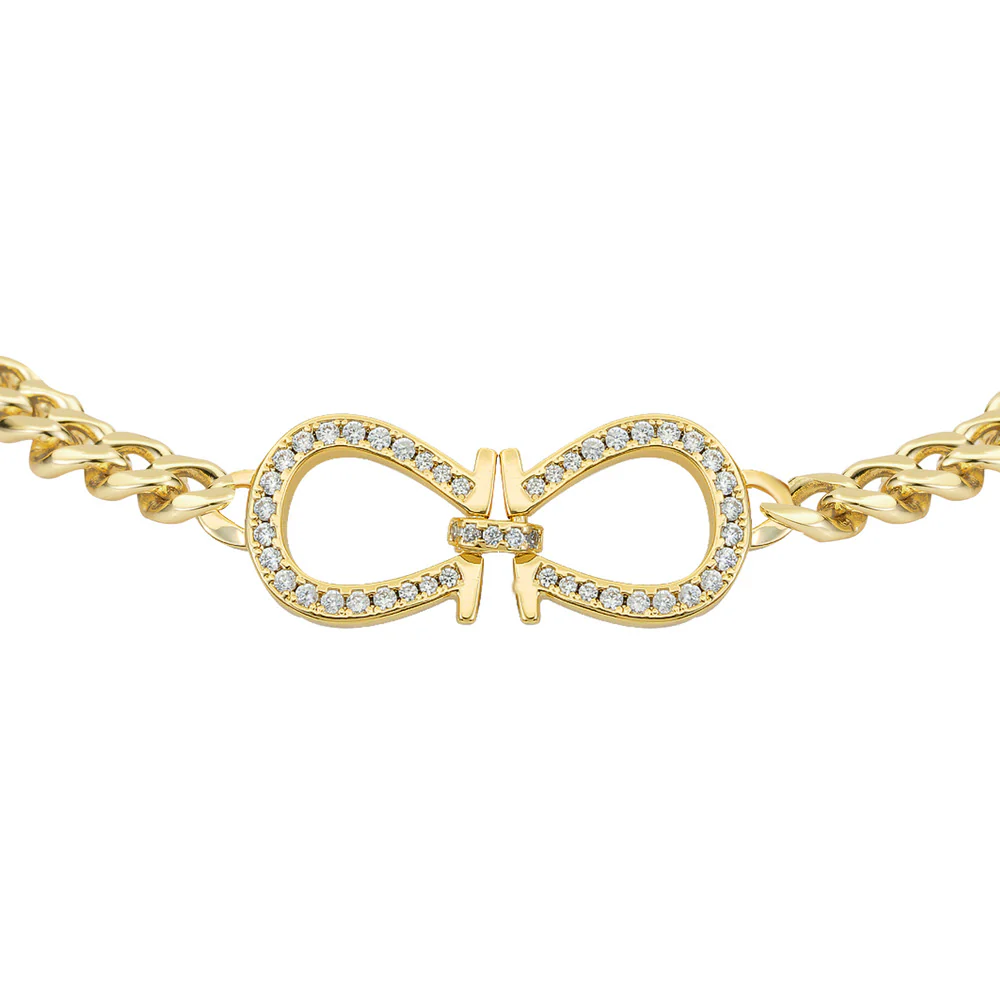 Women Solitaire Crystal Golden Bracelet - Image 3