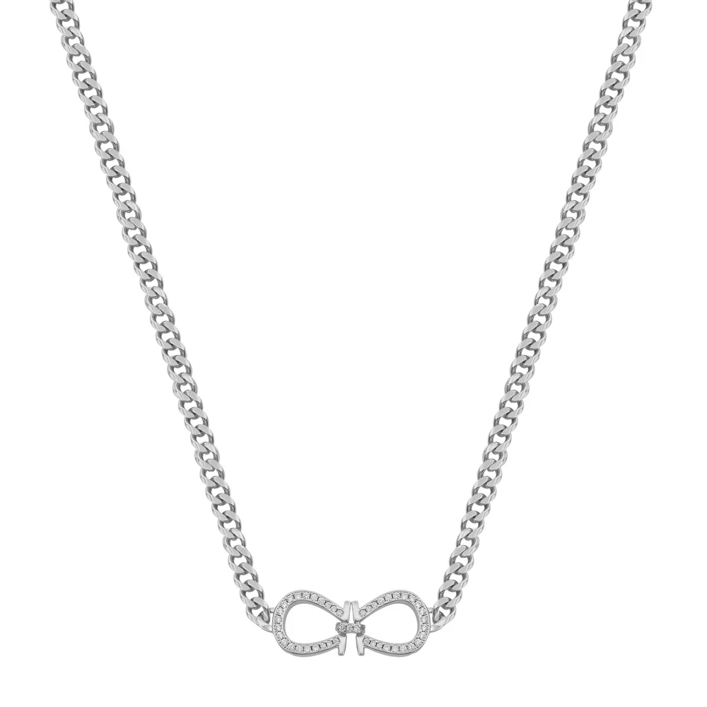 Women Solitaire Crystal White Necklace - Image 2