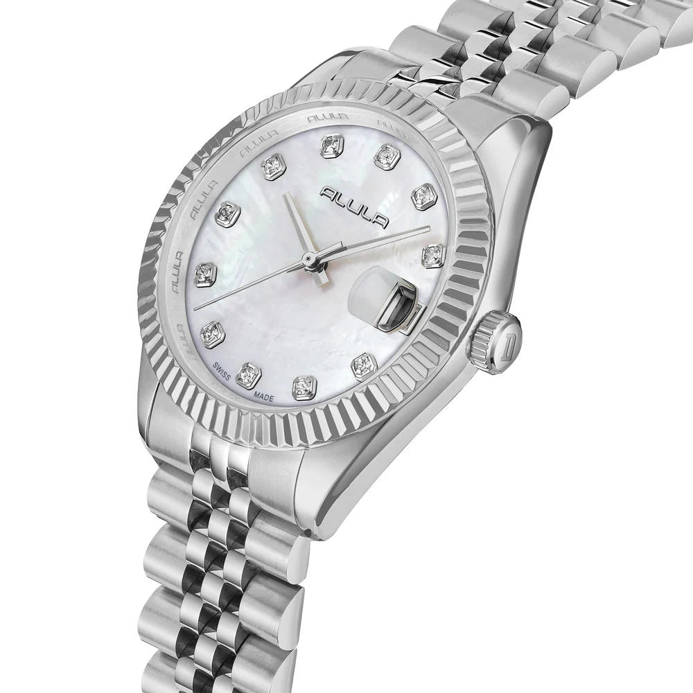 Women White Silver Watch - Image 2